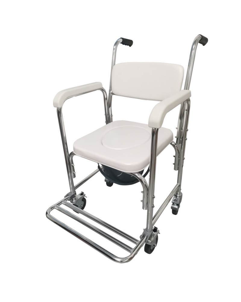 Silla inodoro plegable con ruedas